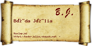 Béda Júlia névjegykártya
